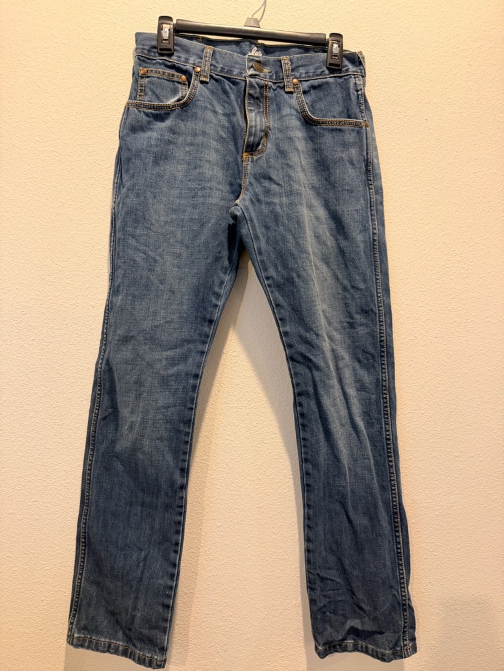 Classic Straight Jeans in Light Blue Denim - Men's